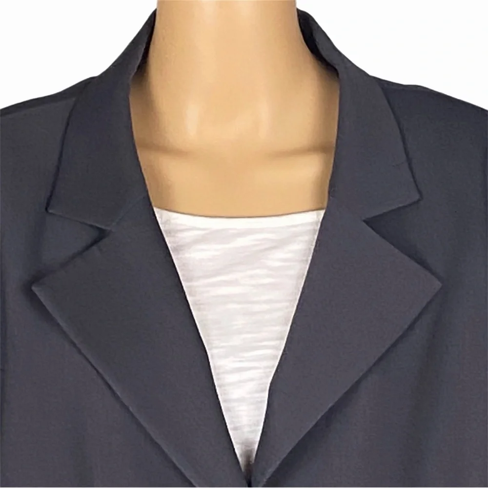 TALBOTS WOMAN dark grey wool 3-button blazer with front welt pockets Size 20W - Picture 3 of 13